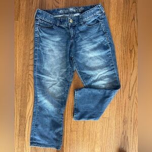 Express Cropped Flare Low Rise Denim Jeans